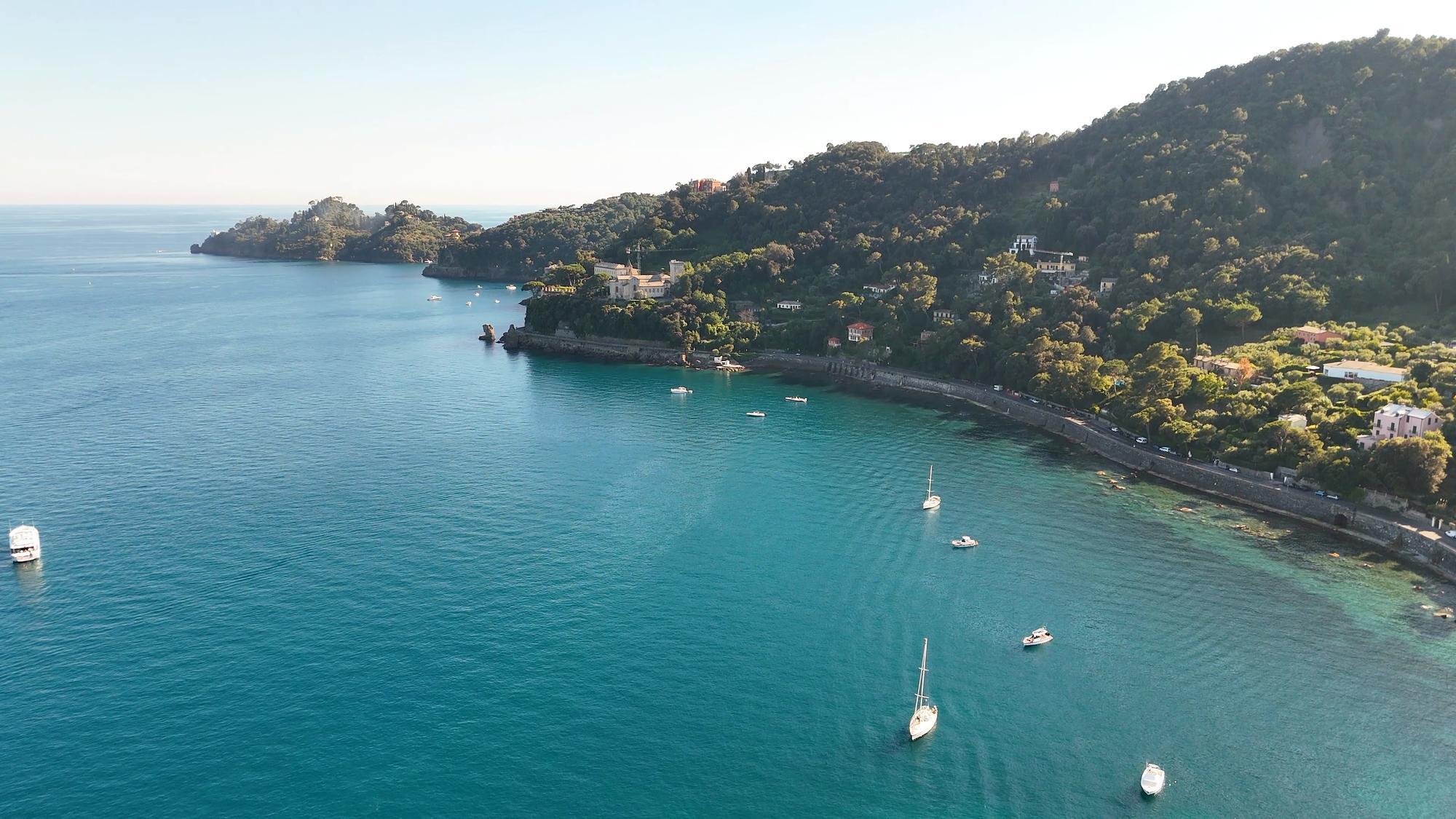 Aerial view of a calm Adriatic bay near the coast
